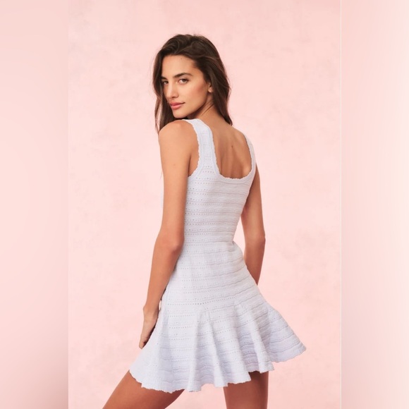NWT LoveShackFancy Maryanne Knit Mini Dress Morning SKy Light Blue | size M - Picture 4 of 11
